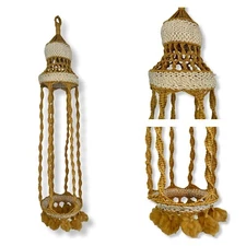 Vintage 1970s 77” X 16” Hanging Basket Macrame Plant Holder Hanger Huge Rare EUC