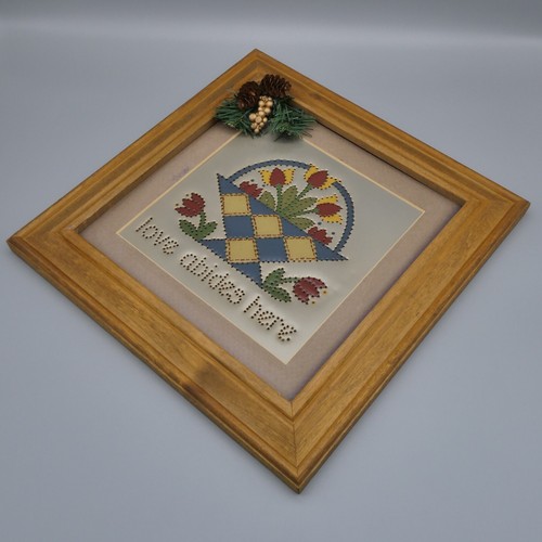 Vintage Love Abides Here Sign Tin Punch Hand Painted #700/5000 Signed 11.5x11.5 - Picture 7 of 14