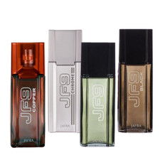 Jafra -4-colognes for men JF9 BLACK, CHROME, COPPER JF9 GREEN 4 COLOGNES NIB