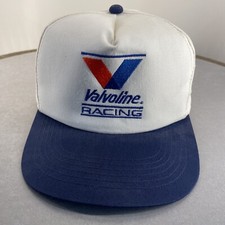 Vintage Embroidered Valvoline Racing White/Navy Blue Hat Adjustable Snapback 96