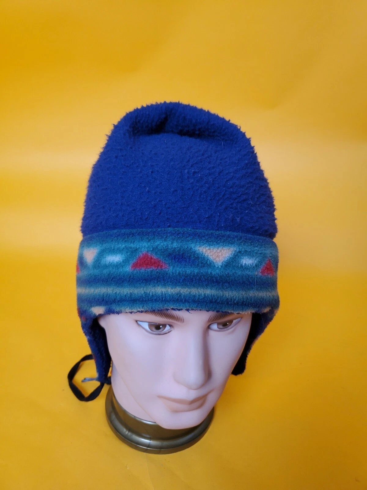 VTG Unisex Beanie fleece winter aztec pattern multicolor One Size adjustable