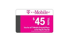 T-Mobile Prepaid 45 Refill Top-Up Prepaid Card , AIR TIME PIN / RECHARGE