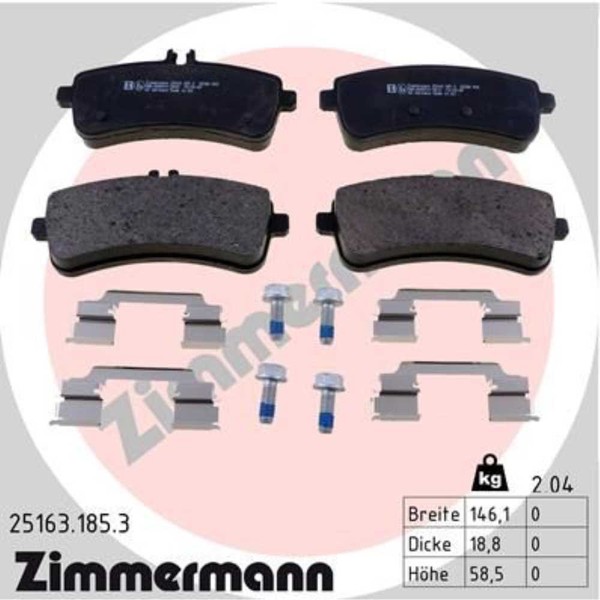 Zimmermann BremsbeläGe Bremsbelegsatz Hinten FüR Mercedes-Benz S-Klasse-image