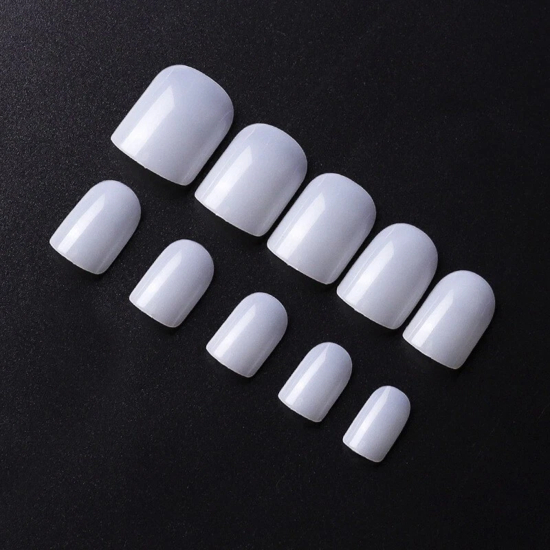 500pcs Square Short Fake Nails Full Cover False Nail Art Tips Natural Color - Image 3 of 4