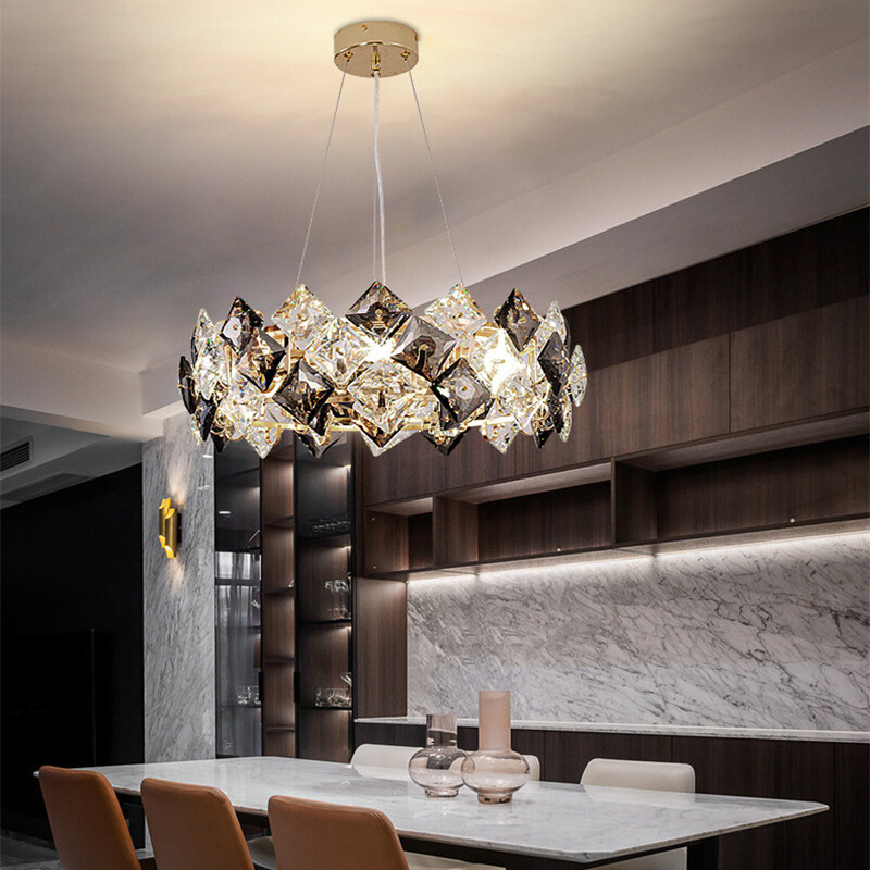 Large Chandelier Lighting Crystal Pendant Light Bar Lamp Kitchen
