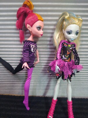 Set Of 2- Monster High Ghouls Night Out Lagoona Blue Doll 2008 & Gigi Grant 2012