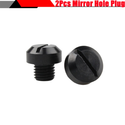2Pcs M10X1.25 Mirror Hole Plugs Screw Cap CNC Aluminum for Motorcycle Dirt Bike
