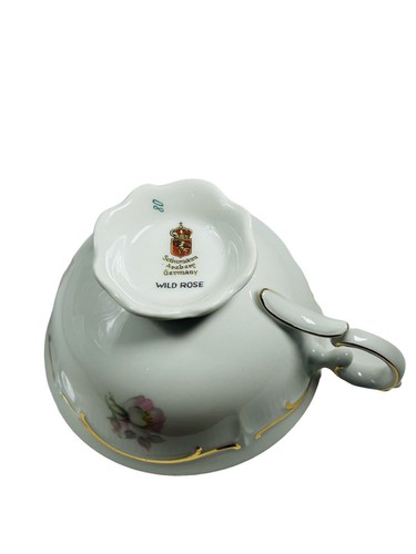 Schumann Arzberg Wild Rose Tea Cup and Saucer Germany Double Crown EUC - Picture 5 of 7