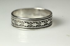 "Made in USA" 925 Sterling Silver Textured Band Size 6.5 Ring 1.9g RIN7302