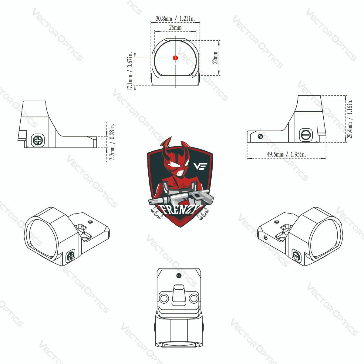 Vector Optics Frenzy MOS Red Dot Sight - Black for sale online | eBay