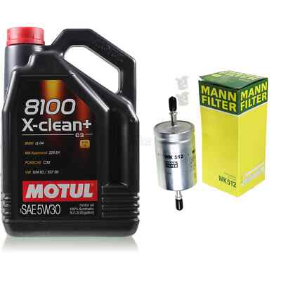 MANN Inspektionspaket 5L Motul X-clean 5W-30 für VW Polo 1.2 12V 1.4 16V Fox