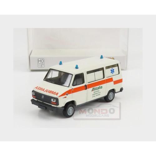 1:87 BREKINA PLAST Fiat Ducato Minibus Ambulance Alitalia 1981 White BRE34910 MM - Picture 2 of 2
