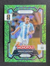 Sergio Aguero 2026 Monopoly Prizm Fifa World Cup Four Corners Green Wave Auto #6