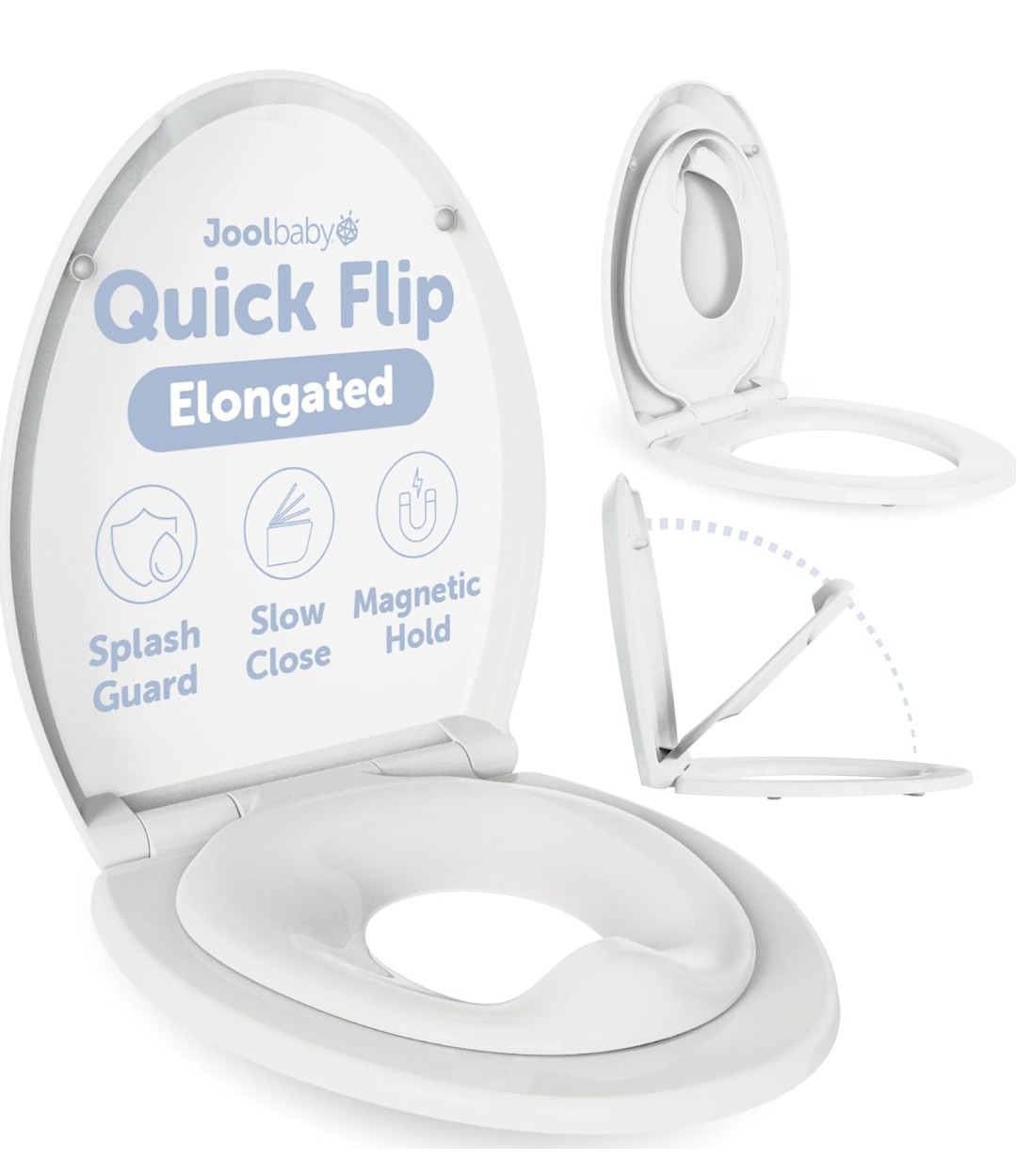 NEW JoolBaby Quick Flip Toilet Seat, Built-In Potty & Splash Guard, Round
