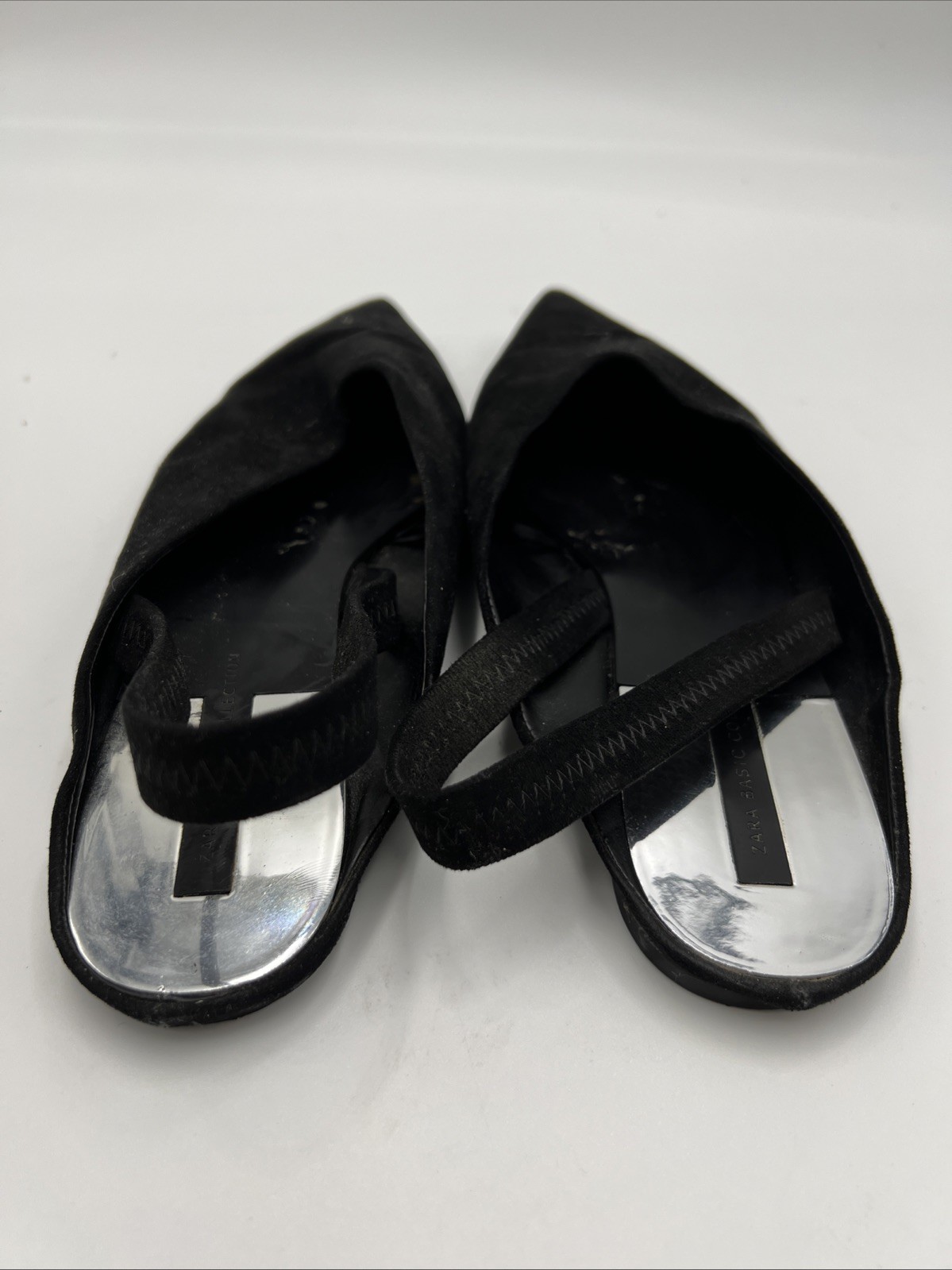 ZARA basic collection Woman’s Black Strap Flat Sl… - image 7