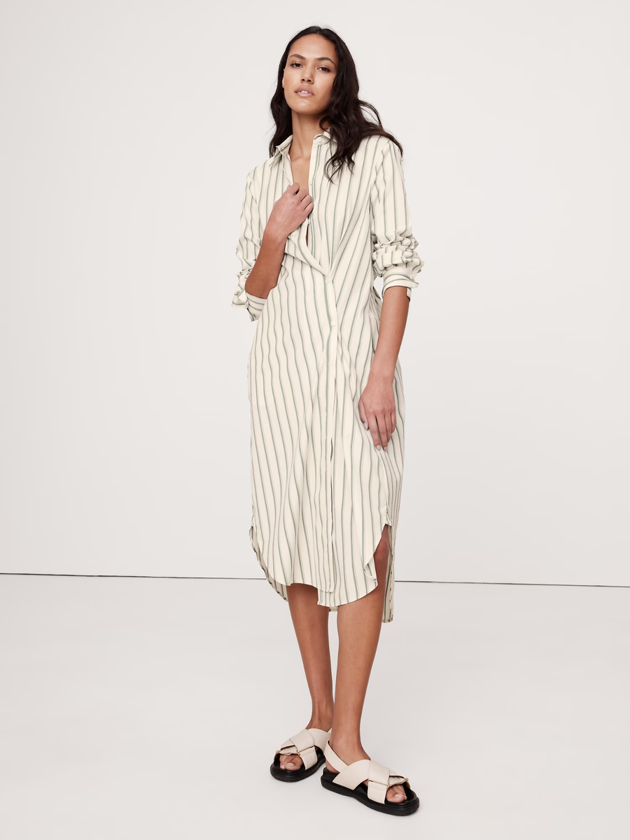 banana republic green striped dress Gracie Kelly Green Striped Halter Mini Dress main image 0