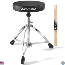 AODSK Adjustable Drum Throne - Extra-Wide, Padded Stool, Height 16.34" to 20.67