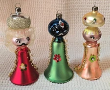 Vintage De Carlini Italian Mouth Blown Glass XMAS NATIVITY THREE KINGS SET RARE