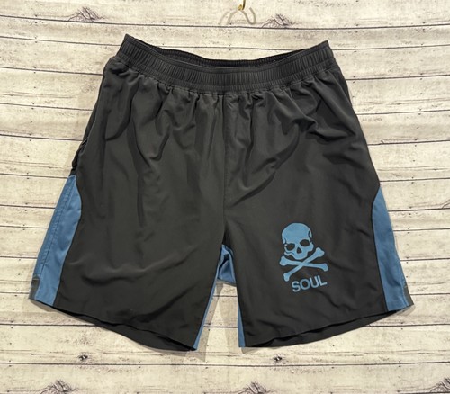 Soul Cycle Mens Active Shorts Sz L Black Lined Zip Pocket Bike Spin Gym Workout - Picture 3 of 19