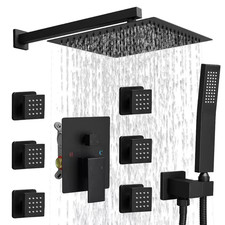 Single Handle 3-Spray Wall Mount 12 In. Shower Faucet Shower Head 2.5 GPM with H