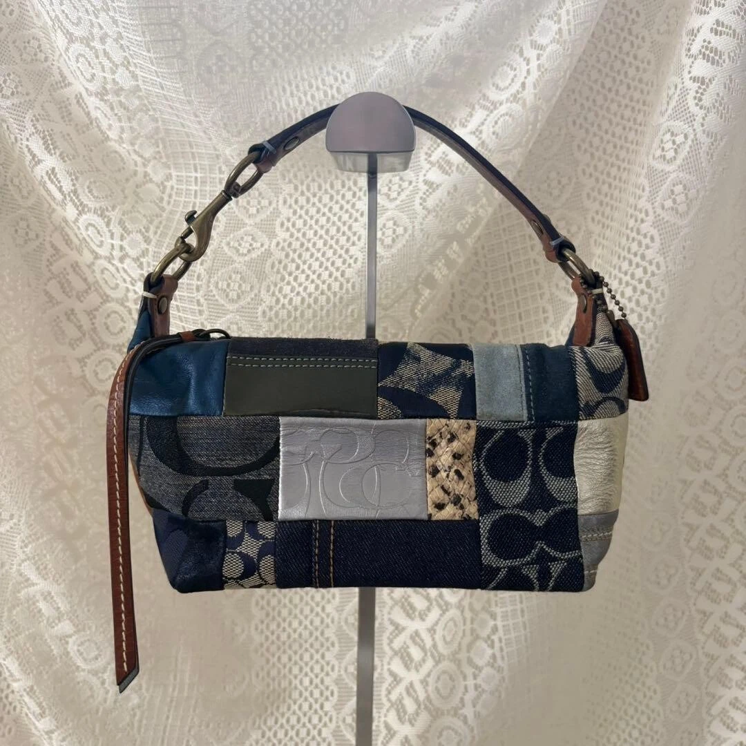 Coach Patchwork Denim Exterior Satchel/Top Handle Bag Handbags