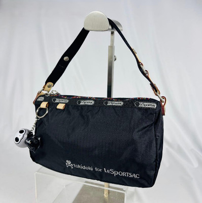 Rare LeSportsac tokidoki Collaboration Mini Bag Accessory Pouch Black Charm
