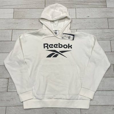Reebok Hoodie Women's 2XL White Pullover Sweatshirt Fleece