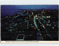 Postcard Chicago at Night from the top of John Hancock Center Chicago IL USA