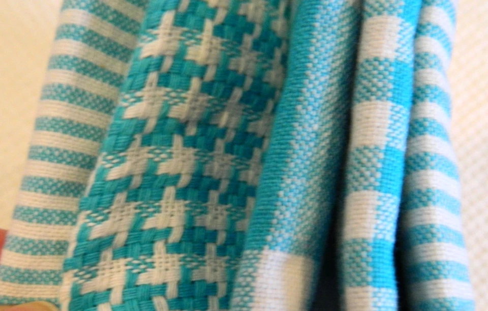 NEW NIP Set 5 Aqua Turquoise Kitchen Towels 100% Cotton Bardwil Linens Beachy - Image 2 of 4