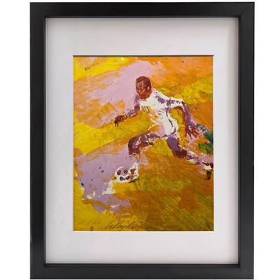 LEROY NEIMAN Pele Plate Signed 1983 Vintage Soccer Legend Sports Art Print