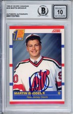 1990 90/91 SCORE MARTIN BRODEUR SIGNED ROOKIE RC BAS BECKETT GEM 10 AUTOGRAPH