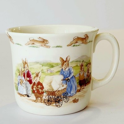Royal Doulton Bunnykins Mug/Cup Bunnies Baby Carriage Rabbit EASTER 1988 Vintage