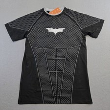 YoungLA 4259 Batman Compression Tee Mens S Black Short Sleeve Gym Shirt NWT