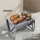 Mini Portable Folding BBQ Grill Stainless Steel Camping Firewood Charcoal Stove