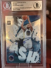 STEPHEN CURRY AUTOGRAPHED 2020-21 Donruss OPTIC SPLASH CARD.