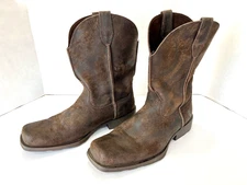 Ariat Rambler Distressed Western Boots Wicker Brown Square Toe Men's Size 11 D
