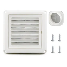 Cenipar 4" Louvered Vent Cover Dryer Exhaust Air Vent Cover with 4 Screws Sto...