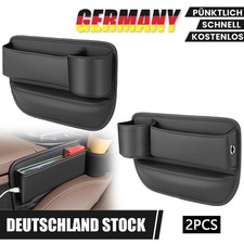 2* Autositz Lückenfüller Aufbewahrungsbox +Getränkehalter PU Leder KFZ Organiz