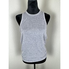Lorna Jane Women's Gray Heather Tank Top Tie Back Sleeveless Athletic