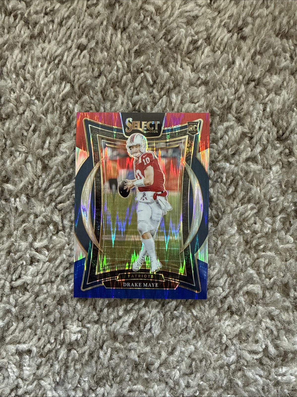 2024 Panini Select - Concourse Drake Maye #27 Red & Blue Shock Prizm (RC)