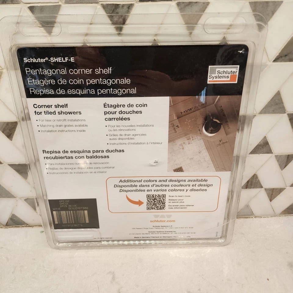 Schluter Systems Kerdi Esquina Triangular Estante-E Diseño Onda Estilo. Beige, Nuevo Foto 2 de 2