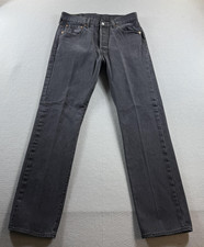 Levis 501 Jeans Mens 32x31 Gray Dark Wash Regular Straight Denim Button Fly