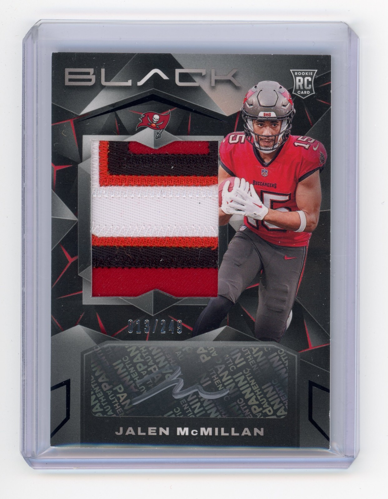 2024 Panini Black Jalen McMillan Rookie Patch Autograph RC 013/249 #215