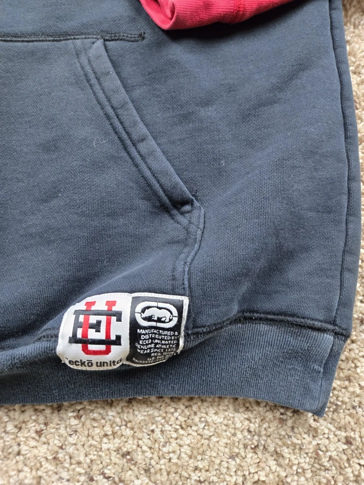 Sudadera con Capucha Ecko UNLTD de Colección Niños XL Negra Roja Rinoceronte Manga Larga Y2K Foto 3 de 4