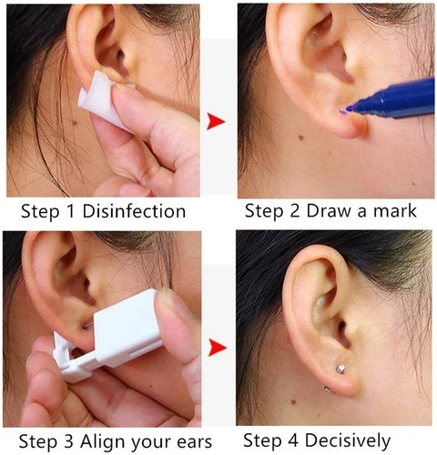 2Pcs Safety Ear Piercing Kit Disposable Self Nose Piercing Gun with Ear Stud US image 6