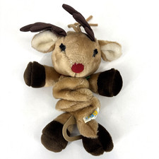 1986 Dakin Rudolph Reindeer Musical Pull Plush Lullaby Toy Vintage Working