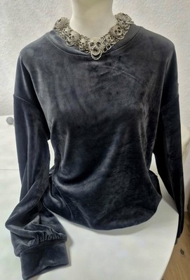 UGG Nickishirt Shanara Longsleeve Samt Dunkelgrau Damen Gr. L / 40 Super Zustand