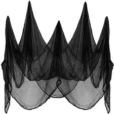 200x80Inch 5x2m Halloween Black Creepy Cloth for Party Decorations Outdoor Han