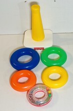 Fisher Price Rock-a-Stack rainbow Colored Rings Stacker Toy Toddler Baby