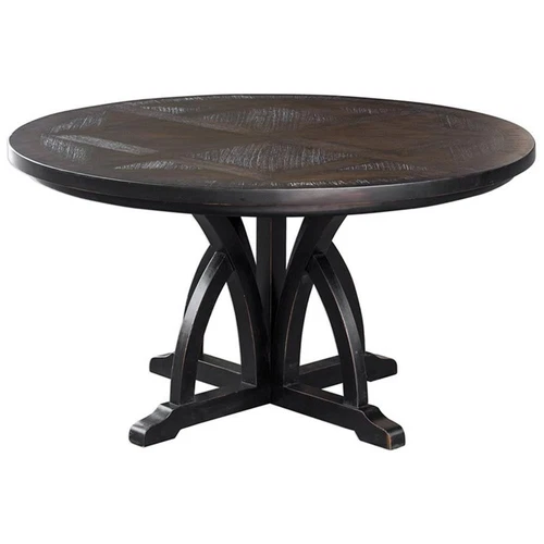 Uttermost Maiva 56" Round Mango Wood and MDF Dining Table in Black - Picture 1 of 7